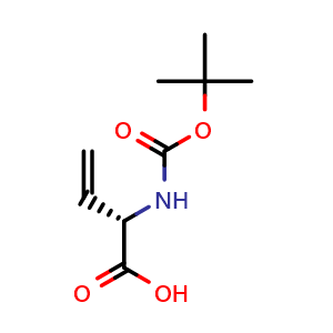 Chemical structure of N-Boc-L-alpha-vinylglycine , CAS 91028-39-6, AChemBlock V146961