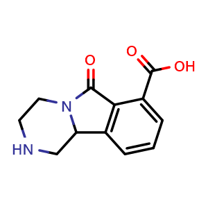 Chemical structure of 6-Oxo-1,2,3,4,6,10b-hexahydropyrazino[2,1-a]isoindole-7-carboxylic Acid , CAS 2514904-56-2, AChemBlock V146962