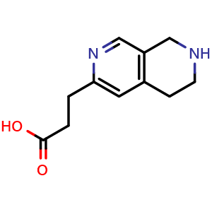Chemical structure of 3-(5,6,7,8-Tetrahydro-2,7-naphthyridin-3-yl)propanoic Acid , CAS 2512228-76-9, AChemBlock V146969
