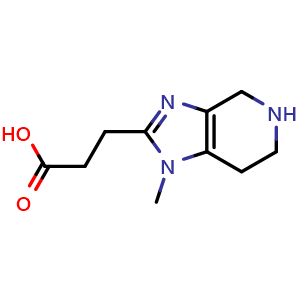 Chemical structure of 3-(1-Methyl-4,5,6,7-tetrahydro-1H-imidazo[4,5-c]pyridin-2-yl)propanoic Acid , CAS 2514904-14-2, AChemBlock V146971
