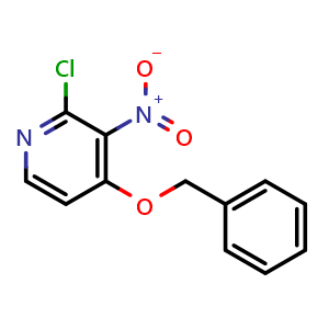 Chemical structure of 4-(Benzyloxy)-2-chloro-3-nitropyridine , CAS 2069182-02-9, AChemBlock V146996