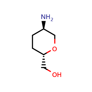 Chemical structure of [(2S,5R)-5-Amino-2-tetrahydropyranyl]methanol , CAS 1398569-79-3, AChemBlock V147002