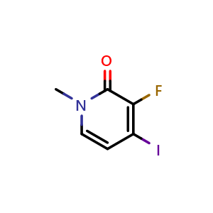 Chemical structure of 3-Fluoro-4-iodo-1-methylpyridin-2(1H)-one , CAS 2052166-65-9, AChemBlock V147003