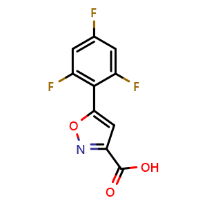 Chemical structure of 5-(2,4,6-Trifluorophenyl)isoxazole-3-carboxylic Acid , CAS 2178052-55-4, AChemBlock V147004