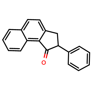 Chemical structure of 2-Phenyl-2,3-dihydro-1H-cyclopenta[a]naphthalen-1-one , CAS 98655-16-4, AChemBlock V147007