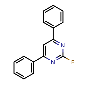 Chemical structure of 2-Fluoro-4,6-diphenylpyrimidine , CAS 38953-36-5, AChemBlock V147038