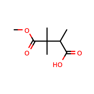 Chemical structure of 4-Methoxy-2,3,3-trimethyl-4-oxobutanoic Acid , CAS 143731-19-5, AChemBlock V147066