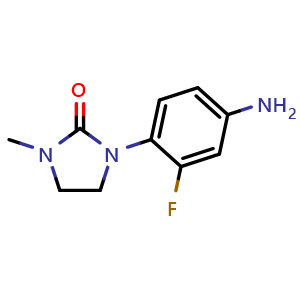 Chemical structure of 1-(4-Amino-2-fluorophenyl)-3-methylimidazolidin-2-one , CAS 1368536-10-0, AChemBlock V147070