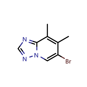 Chemical structure of 6-Bromo-7,8-dimethyl-[1,2,4]triazolo[1,5-a]pyridine , CAS 2171029-29-9, AChemBlock V147085