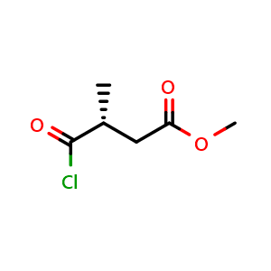 Chemical structure of Methyl (R)-4-Chloro-3-methyl-4-oxobutanoate , CAS 83509-05-1, AChemBlock V147123