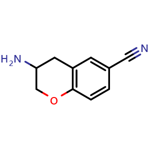 Chemical structure of 3-Aminochroman-6-carbonitrile , CAS 939758-96-0, AChemBlock V147136