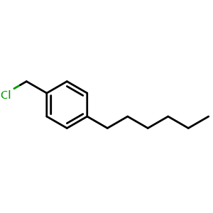 Chemical structure of 4-Hexylbenzyl Chloride , CAS 58999-67-0, AChemBlock V147137