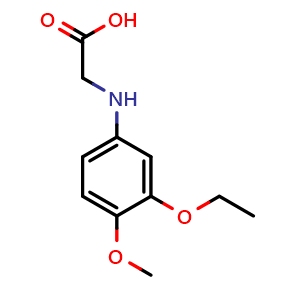 Chemical structure of N-(3-Ethoxy-4-methoxyphenyl)glycine , CAS 2741277-47-2, AChemBlock V147145
