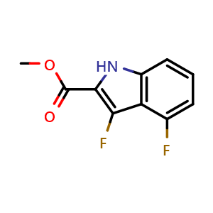 Chemical structure of Methyl 3,4-Difluoro-1H-indole-2-carboxylate , CAS 2742251-47-2, AChemBlock V147154