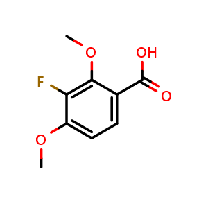 Chemical structure of 3-Fluoro-2,4-dimethoxybenzoic Acid , CAS 1018451-10-9, AChemBlock V147173