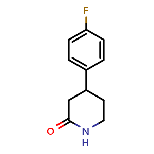 Chemical structure of 4-(4-Fluorophenyl)-2-piperidinone , CAS 1891169-00-8, AChemBlock V147175