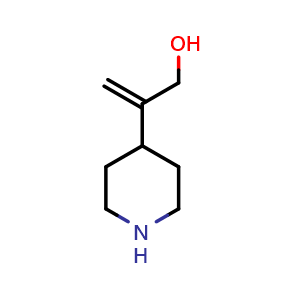 Chemical structure of 2-(4-Piperidyl)-2-propen-1-ol , CAS 1896251-87-8, AChemBlock V147183