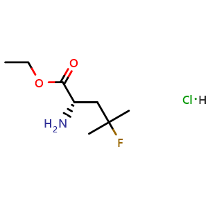 Chemical structure of Ethyl 4-Fluoro-L-leucinate Hydrochloride , CAS 2095926-24-0, AChemBlock V147199