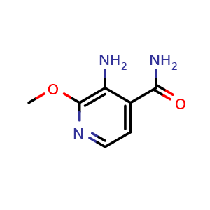 Chemical structure of 3-Amino-2-methoxyisonicotinamide , CAS 1470249-13-8, AChemBlock V147202