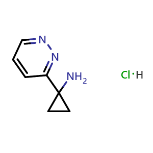 Chemical structure of 1-(Pyridazin-3-yl)cyclopropanamine Hydrochloride , CAS 1246740-92-0, AChemBlock V147223