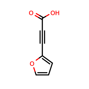 Chemical structure of 3-(Furan-2-yl)propiolic Acid , CAS 4582-65-4, AChemBlock V147224