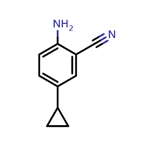 Chemical structure of 2-Amino-5-cyclopropylbenzonitrile , CAS 660862-01-1, AChemBlock V147226
