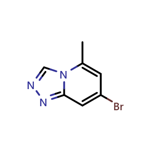 Chemical structure of 7-Bromo-5-methyl-[1,2,4]triazolo[1,5-a]pyridine , CAS 2741190-21-4, AChemBlock V147229