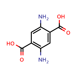 Chemical structure of 2,5-Diaminoterephthalic Acid , CAS 945-30-2, AChemBlock V147240