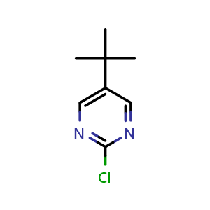 Chemical structure of 5-(tert-Butyl)-2-chloropyrimidine , CAS 156777-81-0, AChemBlock V147242