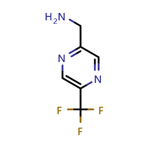 Chemical structure of 5-(Trifluoromethyl)pyrazine-2-methanamine , CAS 1060812-71-6, AChemBlock V147258
