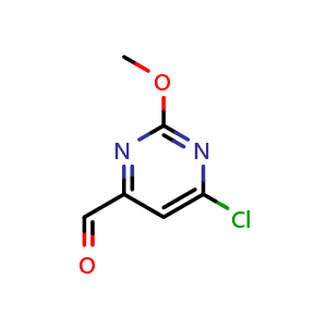 Chemical structure of 6-Chloro-2-methoxypyrimidine-4-carbaldehyde , CAS 2072804-90-9, AChemBlock V147261