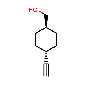 Chemical structure of (trans-4-Ethynylcyclohexyl)methanol , CAS 2230789-49-6, AChemBlock V147262