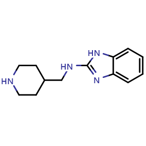 Chemical structure of N-(4-Piperidylmethyl)-1H-benzo[d]imidazol-2-amine , CAS 302339-26-0, AChemBlock V147274