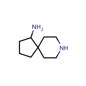 Chemical structure of 8-azaspiro[4.5]decan-1-amine , CAS 952480-24-9, AChemBlock V147286