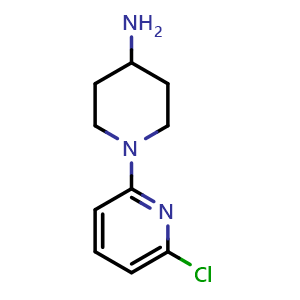 Chemical structure of 4-Amino-1-(6-chloro-2-pyridyl)piperidine , CAS 77145-51-8, AChemBlock V147293