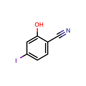Chemical structure of 2-Hydroxy-4-iodobenzonitrile , CAS 73289-81-3, AChemBlock V147308