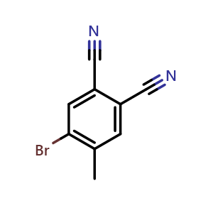 Chemical structure of 4-Bromo-5-methylphthalonitrile , CAS 1234790-18-1, AChemBlock V147328