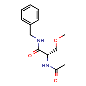 Chemical structure of (S)-2-Acetamido-N-benzyl-3-methoxypropanamide , CAS 175481-37-5, AChemBlock V147358