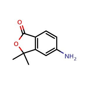 Chemical structure of 5-Amino-3,3-dimethylisobenzofuran-1(3H)-one , CAS 217196-57-1, AChemBlock V147381