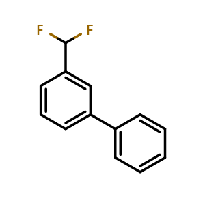 Chemical structure of 3-(Difluoromethyl)biphenyl , CAS 683816-28-6, AChemBlock V147382