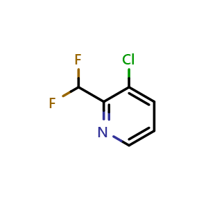 Chemical structure of 3-Chloro-2-(difluoromethyl)pyridine , CAS 1805301-63-6, AChemBlock V147384