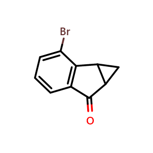 Chemical structure of 2-Bromo-1,6a-dihydrocyclopropa[a]inden-6(1aH)-one , CAS 2181763-50-6, AChemBlock V147396