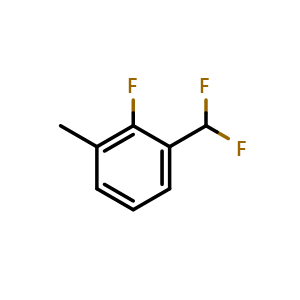 Chemical structure of 3-(Difluoromethyl)-2-fluorotoluene , CAS 1214367-27-7, AChemBlock V147403