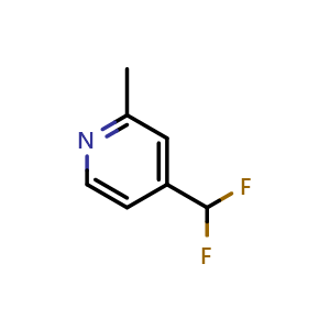Chemical structure of 4-(Difluoromethyl)-2-methylpyridine , CAS 1805310-42-2, AChemBlock V147406