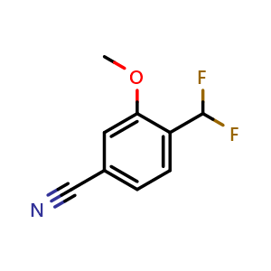 Chemical structure of 4-(Difluoromethyl)-3-methoxybenzonitrile , CAS 1261779-90-1, AChemBlock V147412