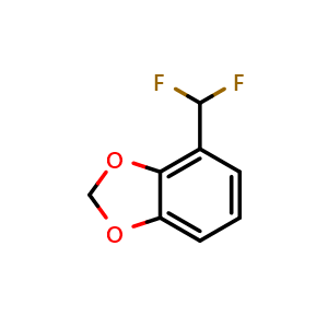 Chemical structure of 4-(Difluoromethyl)benzodioxole , CAS 2742934-37-6, AChemBlock V147413