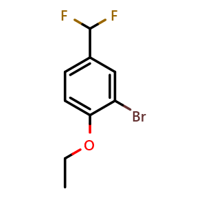 Chemical structure of 2-Bromo-4-(difluoromethyl)phenetole , CAS 2706133-26-6, AChemBlock V147415