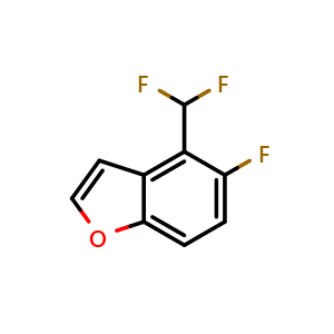 Chemical structure of 4-(Difluoromethyl)-5-fluorobenzofuran , CAS 2753208-92-1, AChemBlock V147430