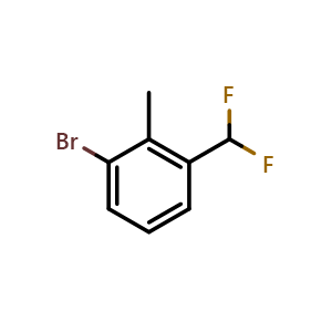 Chemical structure of 2-Bromo-6-(difluoromethyl)toluene , CAS 1261609-97-5, AChemBlock V147431