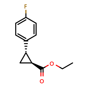 Chemical structure of Ethyl (1S,2S)-2-(4-Fluorophenyl)cyclopropanecarboxylate , CAS 345891-24-9, AChemBlock V147439